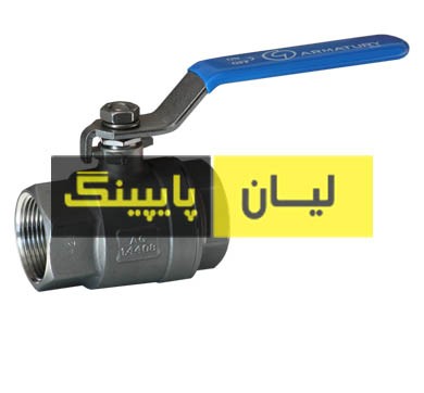 شیر گازی فولادی 1000 وگ رزوه ای دو تیکه فولادی