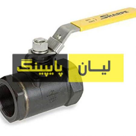 شیر گازی فولادی 1000 وگ رزوه ای دو تیکه فولادی