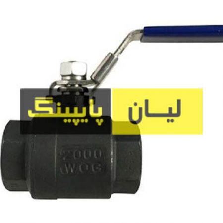 شیر گازی فولادی 1000 وگ رزوه ای دو تیکه فولادی