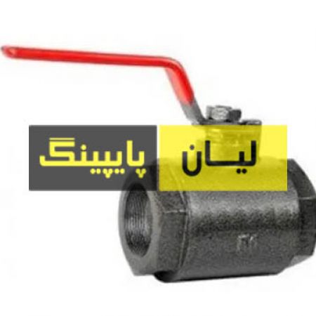 شیر گازی فولادی 1000 وگ رزوه ای دو تیکه فولادی